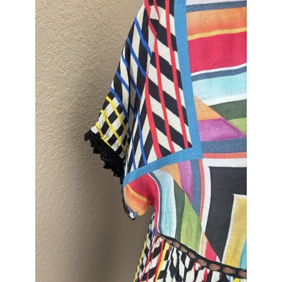 Anthropologie Conditions Apply Size XS Multicolored Geometric Print Tunic Blouse - Picture 5 of 11